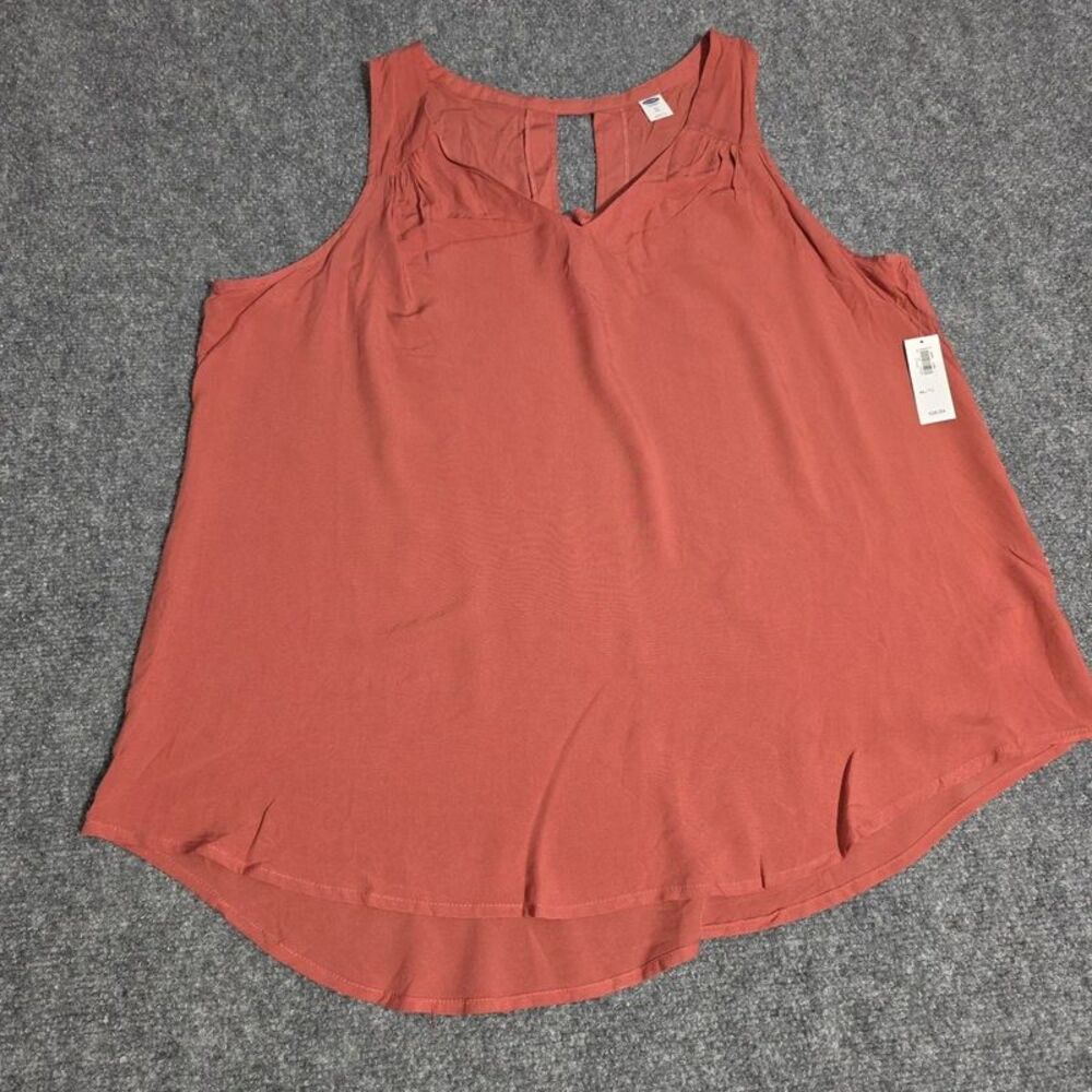 Women’s Rust Sleeveless V-Neck Keyhole Blouse Size XL